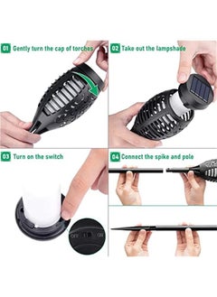 Arabest Outdoor Solar Torch Light with Flickering Flame, Garden Decor Waterproof Yard Pathway Flame Torches Powered by Solar for Patio Decorations.  - Image 5