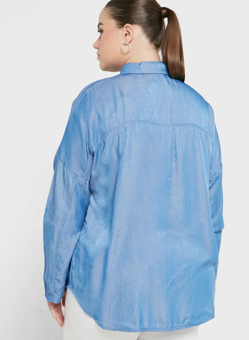 Ginger Plus Plain Button Down Shirt