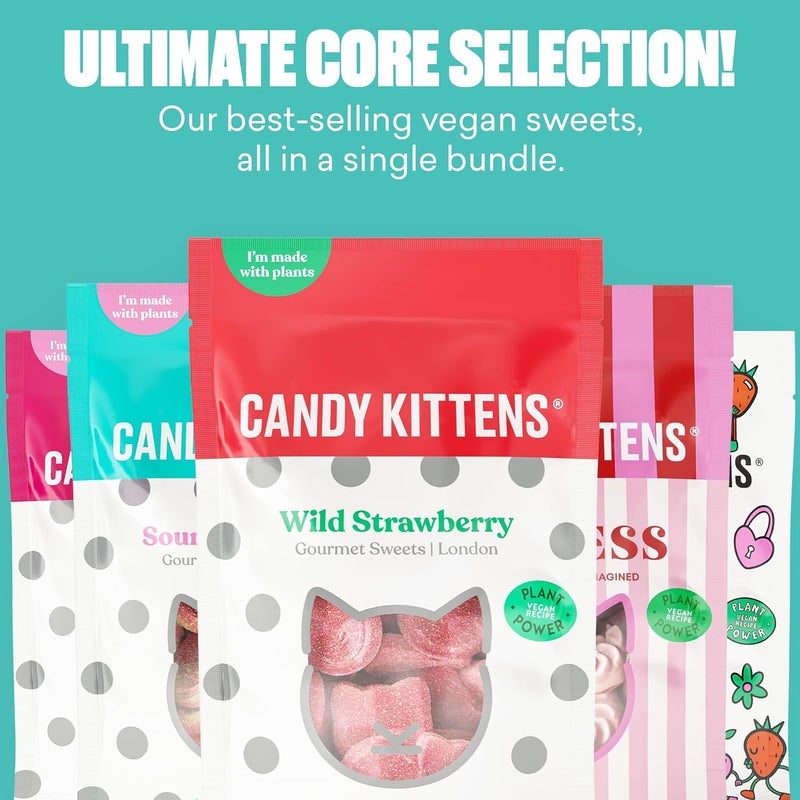 Candy Kittens Vegan Sweets Gift Box - Candy Kittens Gourmies with 5 Sweet Bags of Natural Ingredients - Image 2