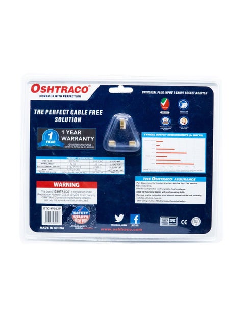 Oshtraco 3 Way Universal T-Socket Otc-053P