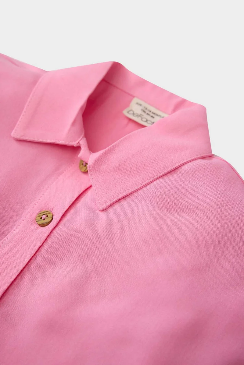 ديفاكتو Baby Girl Shirt Collar Short Sleeve Shirt