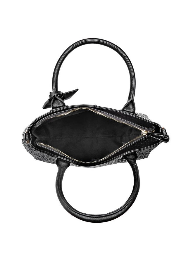 Accessorize London Women's Black Caroline Satchel Hand Bag|hand bags for women stylish medium size | Ladies Purse Sling Bag | Shoulder bag with adjustable strap and coin purse for woman - Image 4