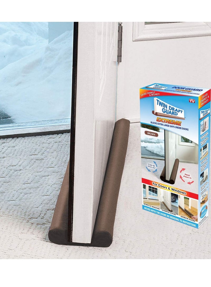 Twin Draft Guard Extreme in Brown - Energy Saving Under Door Draft Stopper - Image 1