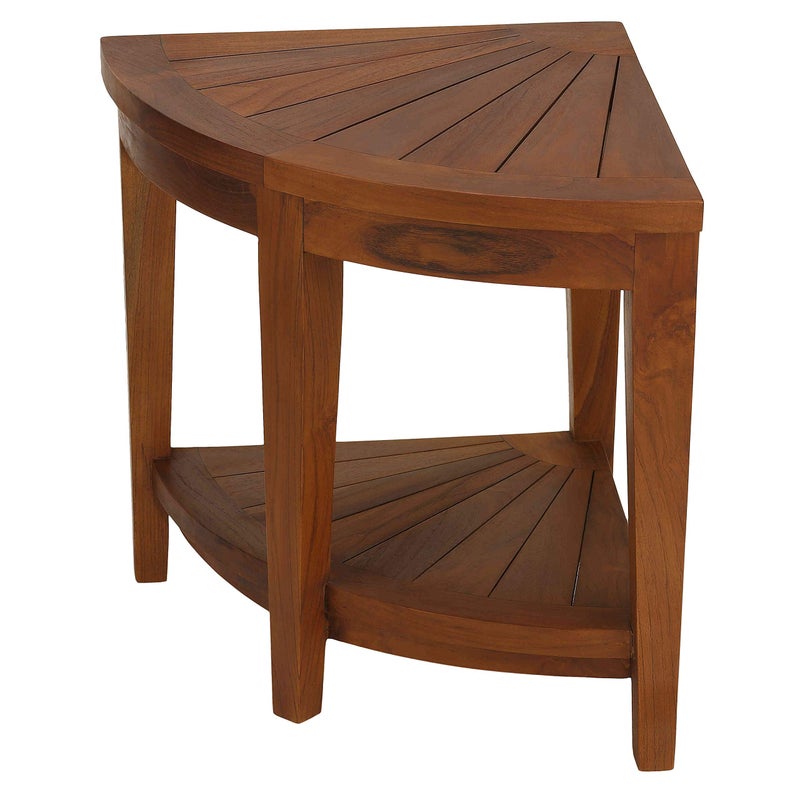 Bare Decor Bare Decor Hanna Corner Spa Stool in Solid Teak Wood Corner Teak Oil 
