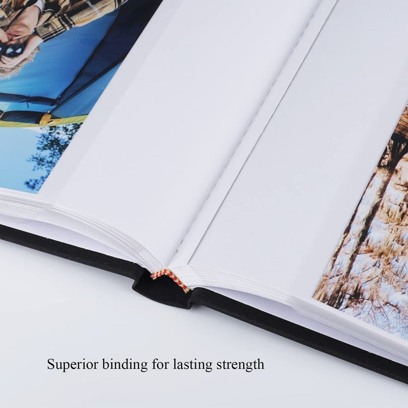 1DOT2 Photo Album 4x6 Hold 60 Photos with Memo Vertical Slip-in Pockets Photo Book  Linen Cover Picture Photo Albums with Writing Space for Wedding Baby Mother's Day Black - Image 3