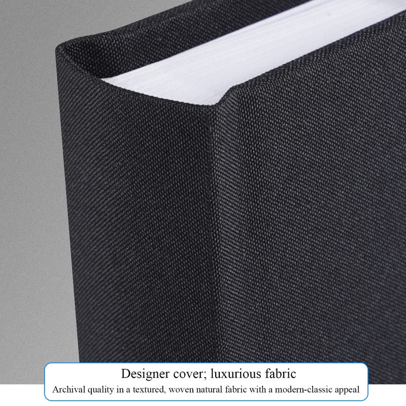 1DOT2 Photo Album 4x6 Hold 60 Photos with Memo Vertical Slip-in Pockets Photo Book  Linen Cover Picture Photo Albums with Writing Space for Wedding Baby Mother's Day Black - Image 4