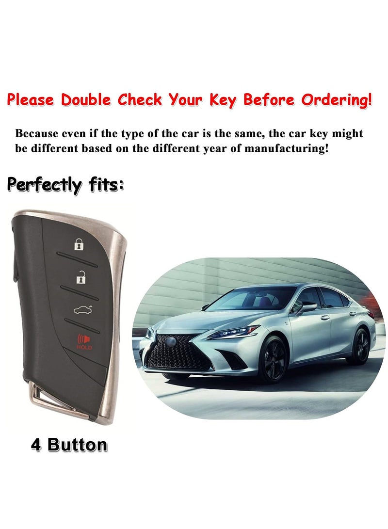 Leather Car Key Fob Cover for 2021-2023 Lexus ES RX Compatible with New Lexus LS NX Car Key Shell Case - Image 2