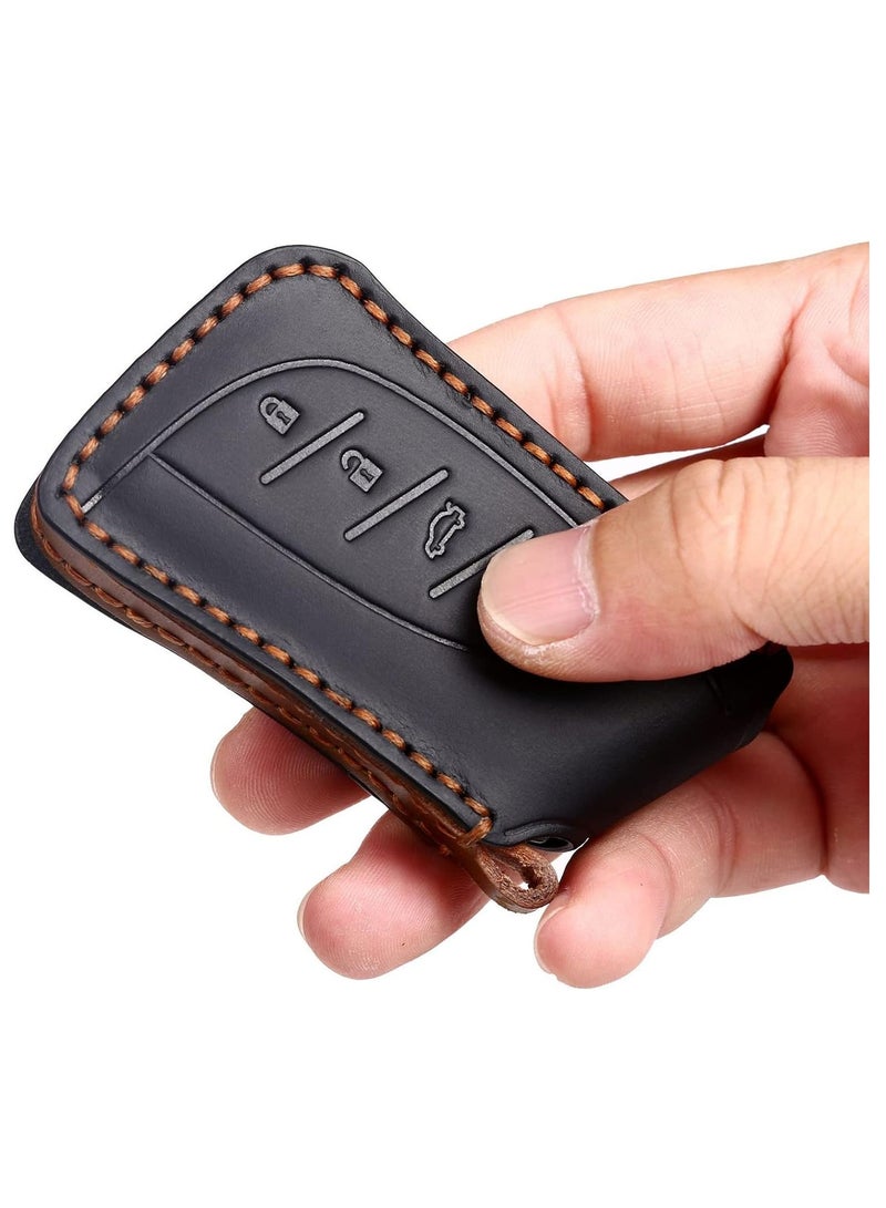 Leather Car Key Fob Cover for 2021-2023 Lexus ES RX Compatible with New Lexus LS NX Car Key Shell Case - Image 4