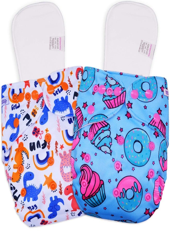 بيمبيكا حفاضات قماشية جيبية للأطفال من بيمبيكا مع حشوات، حفاضات قماشية قابلة لإعادة الاستخدام، حفاضات قابلة للغسل، حفاضات ملائمة، مقاس واحد قابل للتعديل، قابلة لإعادة الاستخدام للأطفال من الجنسين (عبوتان) (حشوتان جافتان متضمنتان) - Image 1