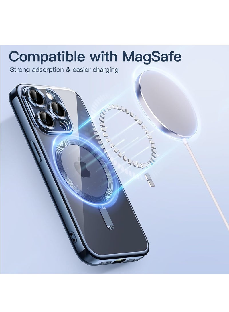 Magsafe Case For Iphone 15 Pro 6.1 Wireless Charging Silicone Clear Case Cover Blue - Image 3