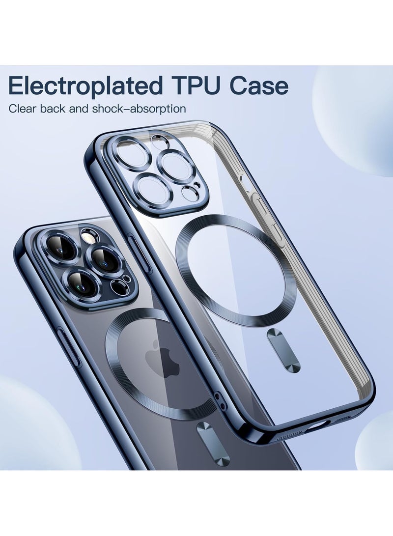 Magsafe Case For Iphone 15 Pro 6.1 Wireless Charging Silicone Clear Case Cover Blue - Image 2