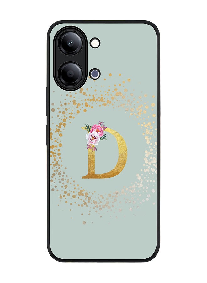 Stylizedd For vivo Y21 / Y11 Case,Slim fit Camera Protection, Shockproof Thin Phone cover  - Custom Monogram Floral - D  (Light Grey ) - Image 1