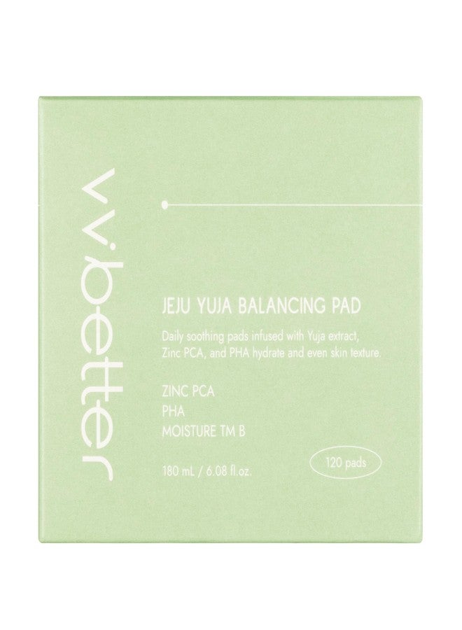 VVBETTER Jeju Yuja Balancing Toner Pads – with Zinc PCA, Exfoliating with PHA, Soothing, for Acne Prone & Skin – Vegan Micro-Hole Pads (120pads) - Image 4