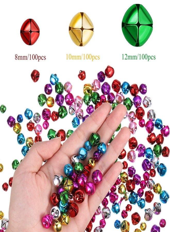 Zhanmai Christmas Bells, 300 Pieces Craft Bells, DIY Bells for Wreath, Holiday Home and Christmas Decoration (Multi-Color, 0.3/0.4/0.47 inch) - Image 2