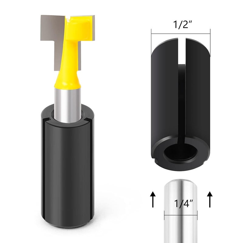 MEIGGTOOL 2PCS 1/2" to 1/4" Router Collett Adapter Bit Shank Reduction Sleeve Tools for Woodworking Engaving Machine - Image 4