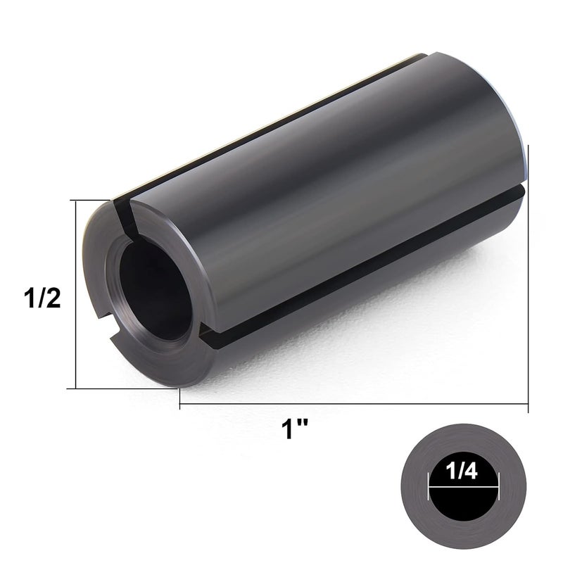 MEIGGTOOL 2PCS 1/2" to 1/4" Router Collett Adapter Bit Shank Reduction Sleeve Tools for Woodworking Engaving Machine - Image 2