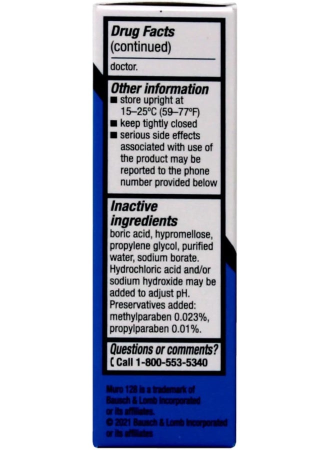 Bausch + Lomb باوش ولومب للأدوية مورو 128 محلول 5% (15 مل/0.5 أونصة) - Image 5