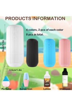Y&D Elastic Sleeves for Leak Proofing Travel, 8pcs Silicone Proof Sleeve Travel Covers, Toiletries Skins, Reusable Leakproof Toiletries, Shampoo  - Image 5