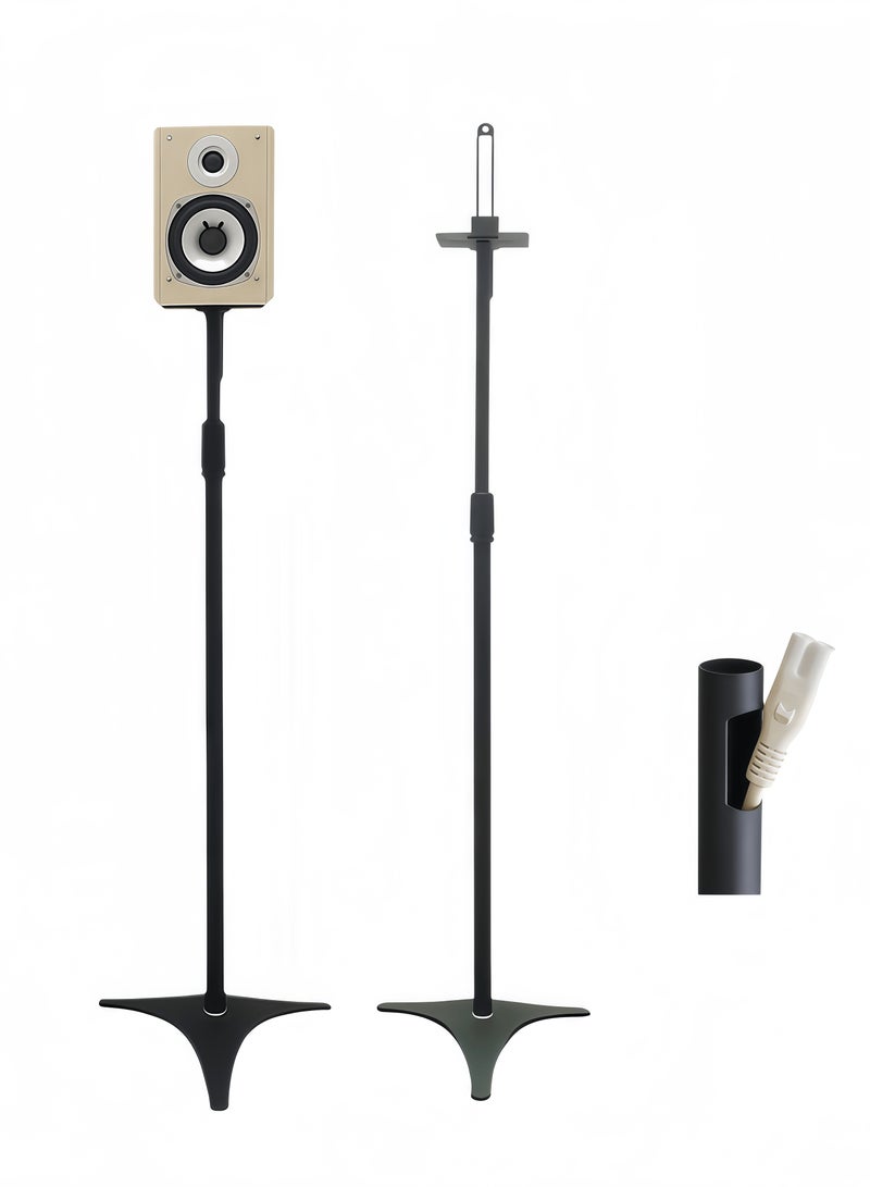 FlashHawk Speaker Stands- Height Adjustable for Universal Satellite Speakers, Set of 2 for Bose Polk Yamaha Samsung JBL Sony A9RS5（Black/Triangular Base） - Image 1