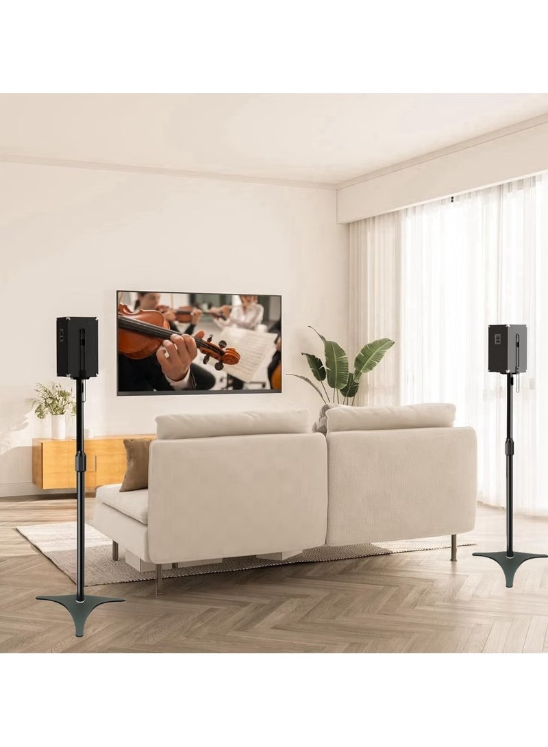 FlashHawk Speaker Stands- Height Adjustable for Universal Satellite Speakers, Set of 2 for Bose Polk Yamaha Samsung JBL Sony A9RS5（Black/Triangular Base） - Image 2
