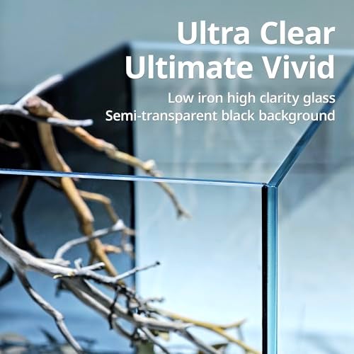 NICREW 2.5 Gallon Nano Nature Aquarium Kit, Ultra-Clear Rimless Desktop Fish Tank with Light, Filter, Gravel and Rock, Perfect for Small Fish, Shrimp, or Betta, Complete Version, Black - Image 3