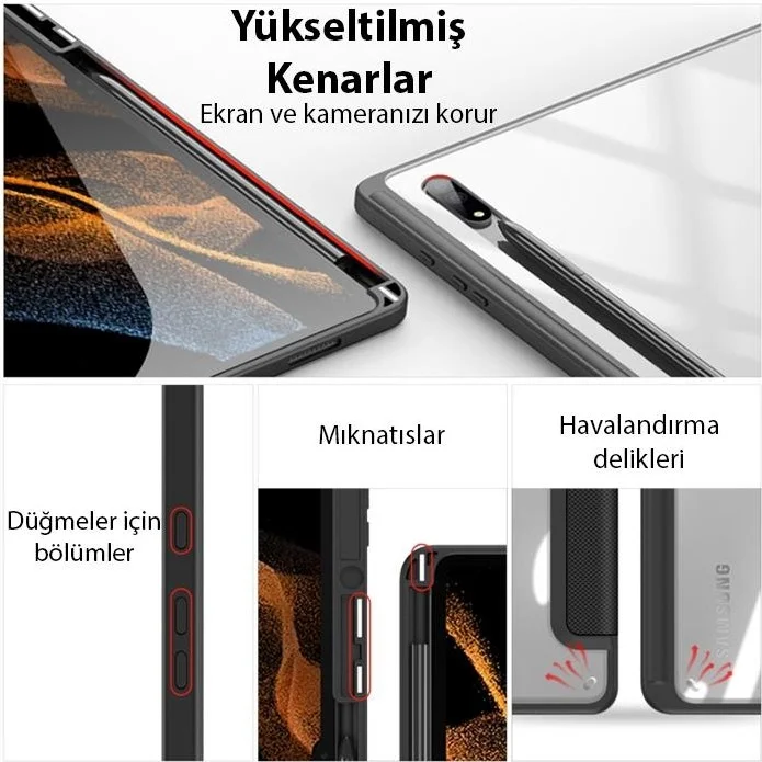 Polhammobile Polham Samsung Galaxy Tab S8 Plus (X800-X806) Tablet Case with Pen Stand and Magnetic Sleep Mode