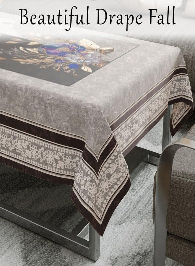 ZUKIODECOR غطاء طاولة مركزي مخملي مزين بالزهور من زوكيوديكور، غطاء طاولة بتصميم رائع من رقائق الذهب لغرفة المعيشة (36 × 54 بوصة) مستطيل (زهرة سوداء) - Image 5