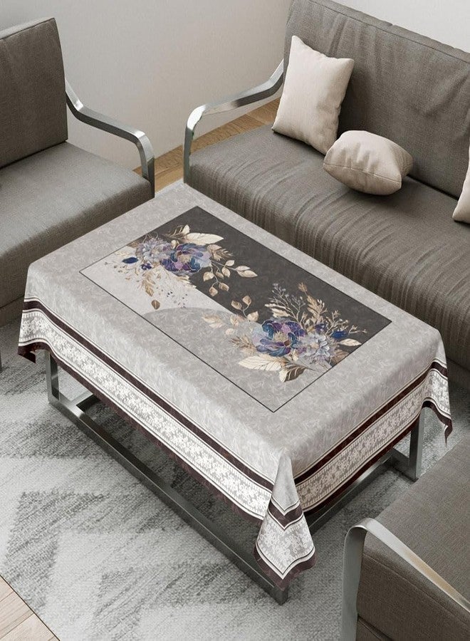 ZUKIODECOR غطاء طاولة مركزي مخملي مزين بالزهور من زوكيوديكور، غطاء طاولة بتصميم رائع من رقائق الذهب لغرفة المعيشة (36 × 54 بوصة) مستطيل (زهرة سوداء) - Image 1