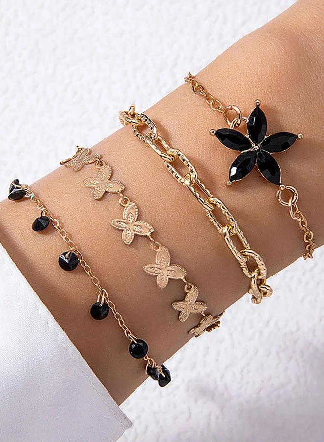 Styli Styli Set of 4 - Gold Tone Bracelet with Black Accents