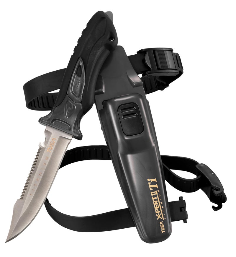 TUSA FK-940 X-Ppert II Titanium Dive Knife, Metallic Silver - Image 1