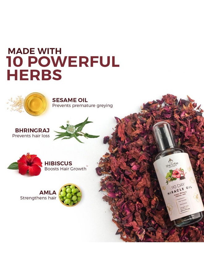 The Tribe Concepts - 90 Day Miracle Hair Growth Oil, Anti Hairfall Oil For Breakage, Hair Fall Control Oil Contains Bhringraj, Hibiscus & Amla Oil For Hair, 100% Chemical Free & Natural - 200 Ml - Image 1