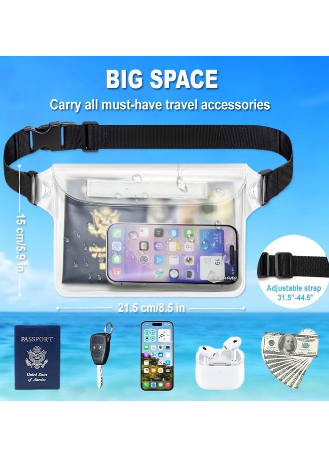 2PCS Triple Zip Waterproof Phone Pouch Touchscreen Dry Bag Travel Waist Bag - Image 2
