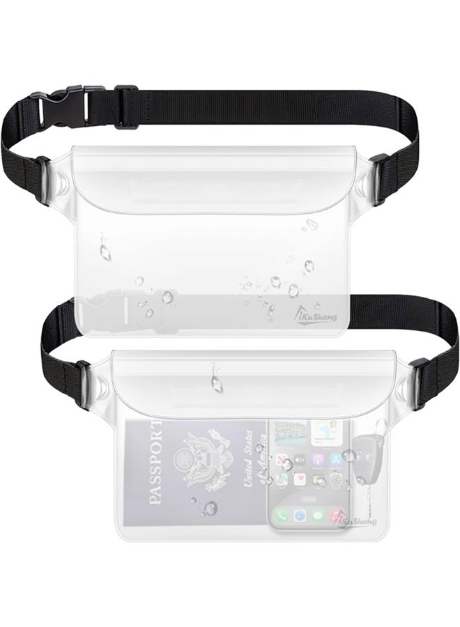 2PCS Triple Zip Waterproof Phone Pouch Touchscreen Dry Bag Travel Waist Bag - Image 1