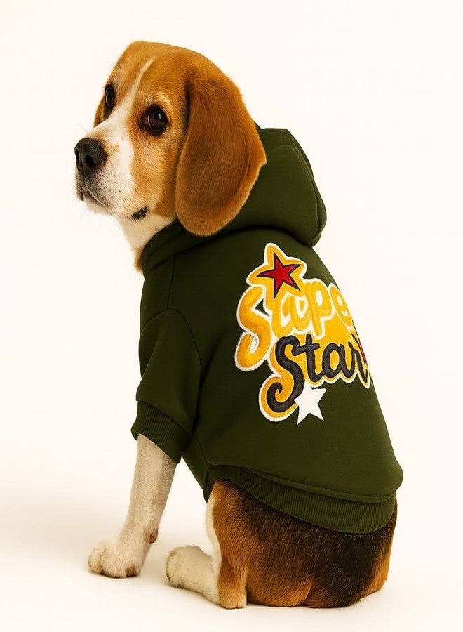 Zigly Lifestyle Super Star Dog Hoodie | Warm Soft Dog Sweatshirt with Hood | Comfortable Casual Winter Wear for Small, Medium & Large Breeds | XS - Image 1