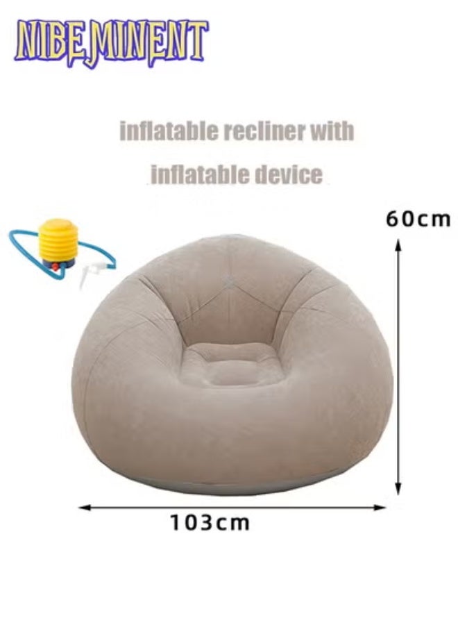 NIBEMINENT Beanless Bag Inflatable Chair, Air Sofa Outdoor Inflatable Lazy Sofa Chair No Filler,Washable Couch Bean Bag Chair Folding,for Organizing Plush Toys Or Memory Foam with Inflatable Device - Image 2