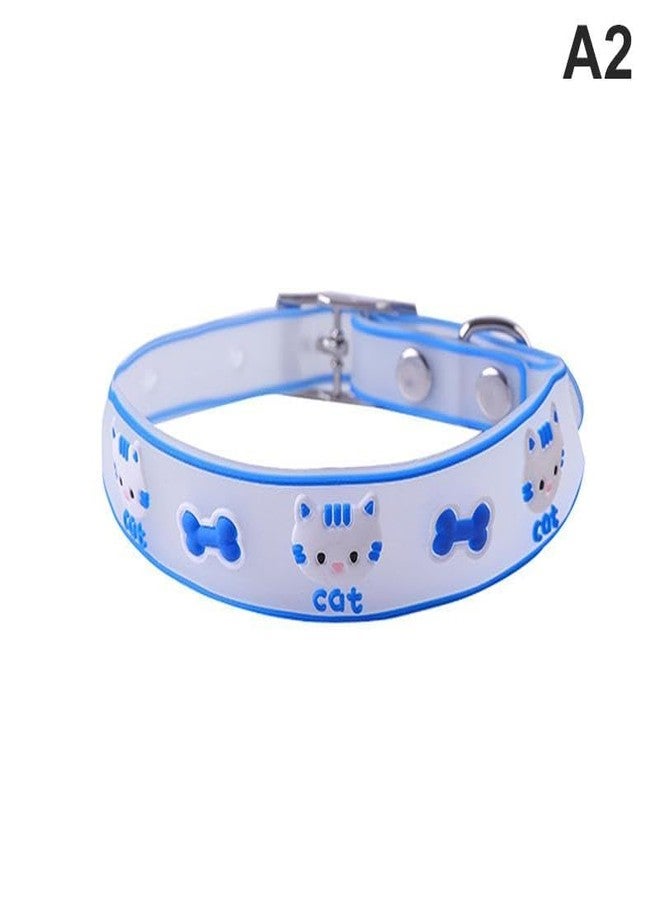 RoverPets Reflective Silicone Cat & Kitten Adjustable Collar with Safety Buckle & Bell | Soft, Radium Glow Collar| Comfortable, Lightweight & Breakaway Design (Design 03-Pack of 1) - Image 3