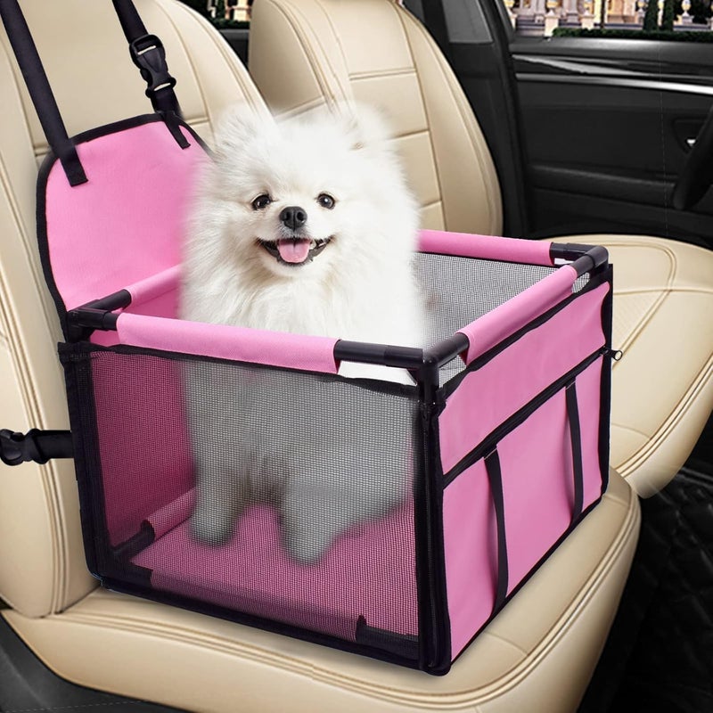 SWIHELP Dog Car Seat Puppy Portable Pet Booster Car Seat with Clip-On Safety Leash and Stable Fram, Anti-Collapse,Perfect for Small Pets - Image 1