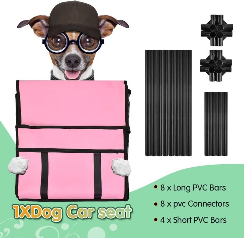 SWIHELP Dog Car Seat Puppy Portable Pet Booster Car Seat with Clip-On Safety Leash and Stable Fram, Anti-Collapse,Perfect for Small Pets - Image 2