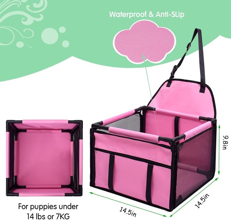 SWIHELP Dog Car Seat Puppy Portable Pet Booster Car Seat with Clip-On Safety Leash and Stable Fram, Anti-Collapse,Perfect for Small Pets - Image 5