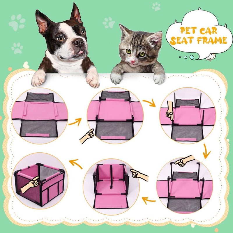 SWIHELP Dog Car Seat Puppy Portable Pet Booster Car Seat with Clip-On Safety Leash and Stable Fram, Anti-Collapse,Perfect for Small Pets - Image 3