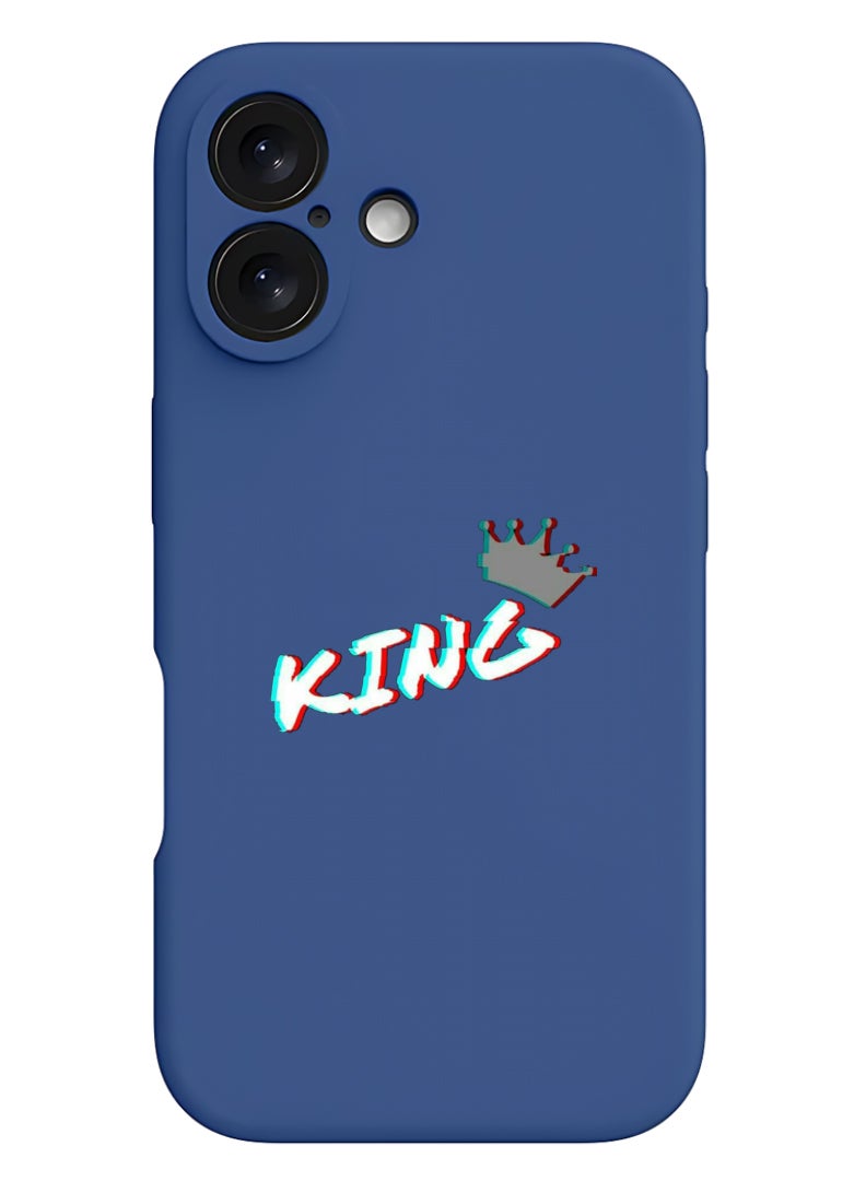 Theodor iPhone 16 Plus Blue Protective Slim Fit Case Liquid Silicone Cover with Full Body Protection Anti-Scratch Shockproof Case For iPhone - King - Image 1