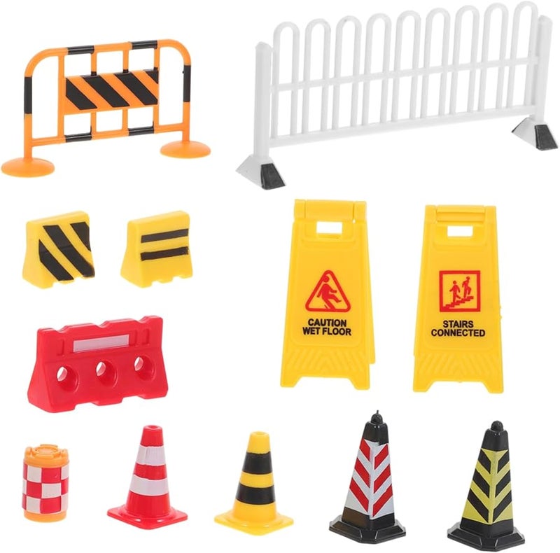 Mini Traffic Barrier Toy Set Road Block Model For Kids Play And Education - Image 1