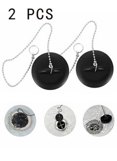 Realfrog Wear-Resistant Tub Stopper, Bathroom Sink Drain Plug Silicone Bathtub Drain Stopper with Chains, Fit Kitchen Sinks, Bathroom Sinks, Wash Basin, Bathtub, Laundry and Other Drain Strainer  - Image 1
