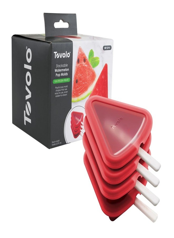 Tovolo Stackable Watermelon Pop Molds Set of Four for Making Mess-Free Frozen Treats - Image 1