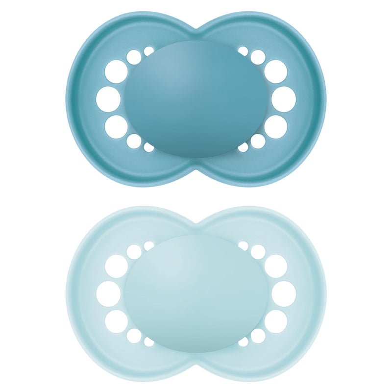 MAM Original Matte Baby Pacifiers, Binky for 16+ Months, BPA-Free Silicone Nipple, Easy to Clean, Best for Breastfed Babies, Developed with Medical Experts, 2 Count Binkies with Sterilizer Case - Image 1