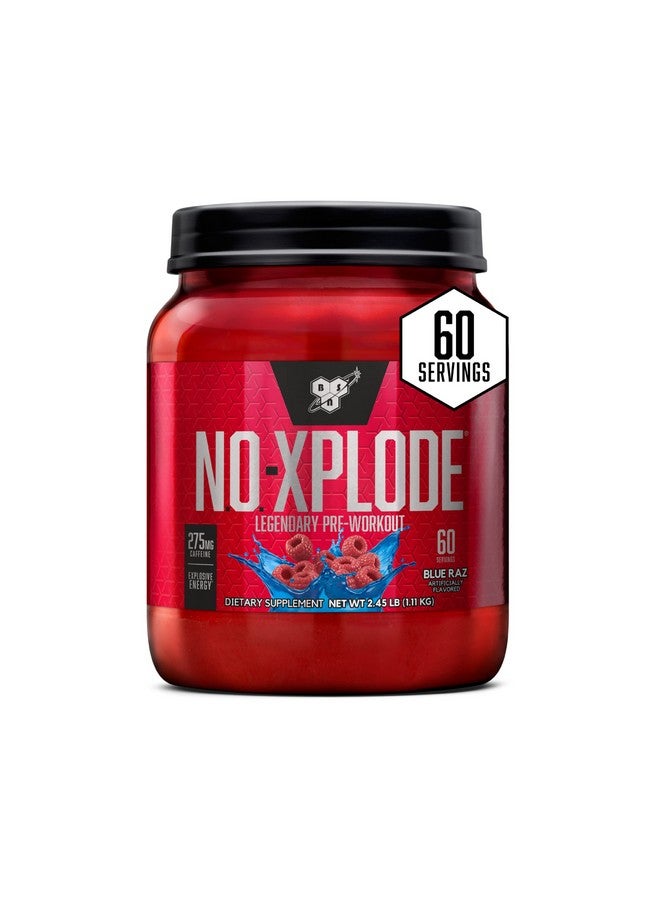 BSN N.O.-XPLODE Pre Workout Powder, Energy Supplement for Men and Women with Creatine and Beta-Alanine, Flavor: Blue Raz, 60 Servings - Image 1