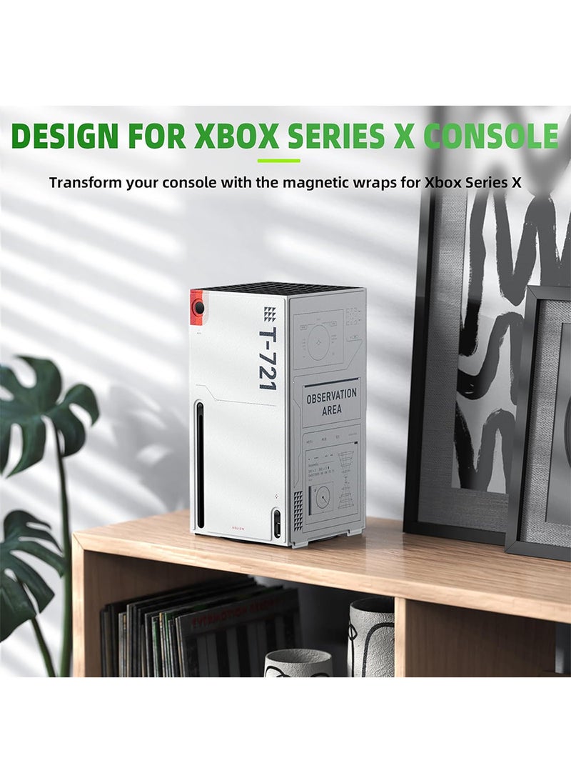 Magnetic Smart Wraps for Xbox Series X Console, Full Protection Protective Cover Case for Xbox Series X Accessories with Premium PU Leather and Soft Inner Lining