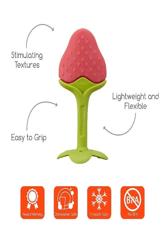 Innobaby Innobaby Original Teethin Smart EZ Grip Fruit Teether and Sensory Toy for Babies and Toddlers in Berry. BPA Free Teether  - Image 2