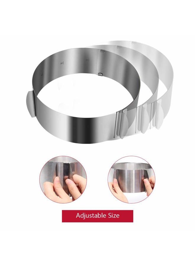 Wiwaplex Cake Ring 6 to 12 Inch Adjustable Round Stainless Steel Cake Mousse Mould Bakeware Tools Decorating Mold Baking - Image 2