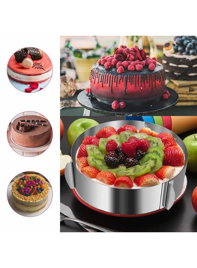 Wiwaplex Cake Ring 6 to 12 Inch Adjustable Round Stainless Steel Cake Mousse Mould Bakeware Tools Decorating Mold Baking - Image 5